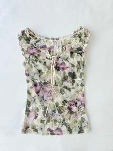 00’s L’est Rose milkmaid top | Size 8