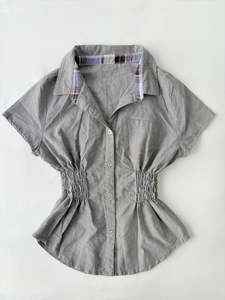 Cinched Shirts: 00’s Grey cinched shirt | Size 12-14