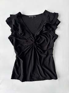 00’s Ruffle black USA top | Size large