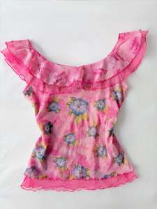 Staff Picks: 00’s Hibiscus pink layered top | Size 8-10