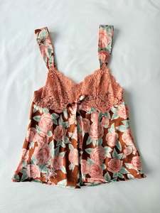 Sale: 00’s Orange rose lace cami | Size 8