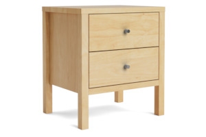 Andes Range: Andes 2-Drawer Bedside Table - Pine
