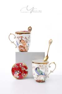 Stunning Phoenix Pattern Mugs For Two