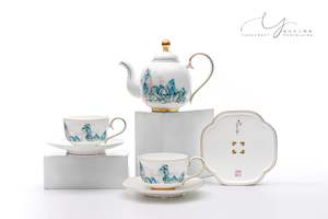 Tea Sets: Landscape Painting Tea Sets with 6 Pieces
