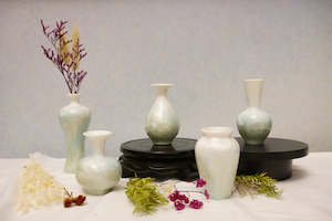 Vases: Mini Crackle Glazed Unique Ceramic Vase 100% Handmade