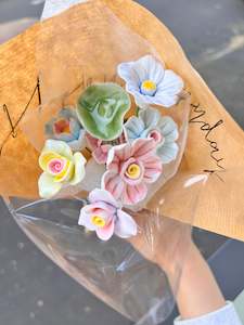 Handmade Ceramic Flowers: Handmade Ceramic Flowers Bouquets - 9 flowers