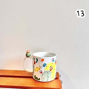 Handmade Cactus Mug with Cat Spoon