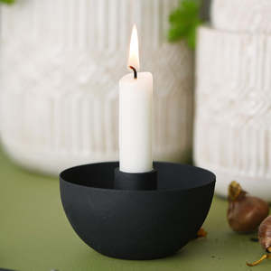 H Y G G E: Bowl Candle Holder | Black