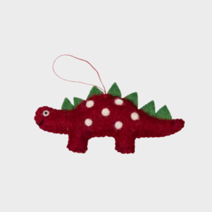 D E C O R A T I O N S: Felt Decoration | Dinosaur | Red