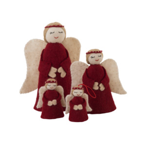 Felt Angel Standing Decoration | Tree Topper | Red