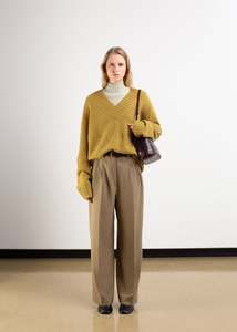 Cashmere V-Neck Knit / Chartreuse Knit