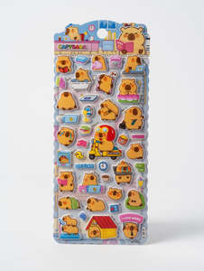 All: Capybara Office Life Puffy Sticker Sheet