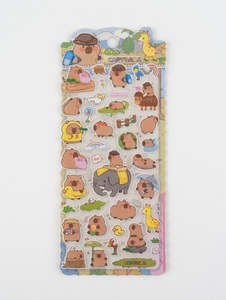 All: Capybara Animal Friends Puffy Sticker Sheet