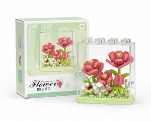 Pastel Pink Peony Flower Bouquet in Clear Box