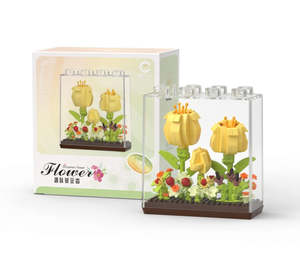 Cheerful Yellow Tulip Flower Bouquet in Clear Box