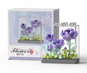 Home Beauty: Purple Peony Flower Bouquet in Clear Case