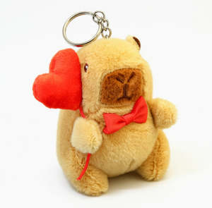 Clothes Accesories: Bownot Red Heart Capybara keychain Plush