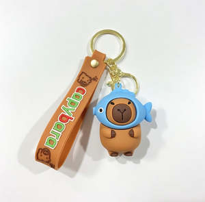 Clothes Accesories: Capybara Fish Head Keychain