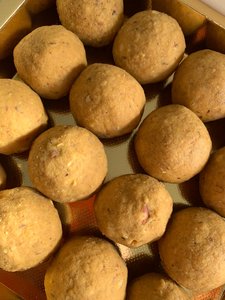 Products: Roasted Chana Ladoo with Almonds - Premium Indian Sweets - Made to order