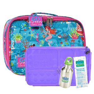 Go Green Lunchboxes And Lunchsets: Go Green Lunchset - Mermaid Paradise - PURPLE Box