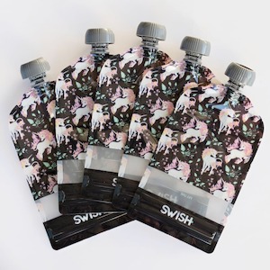 Swish Reusable Food Pouches 140ml Unicorn - 5 Pack