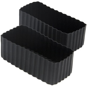 In The Kitchen: Black Silicone Bento Rectangle Cups 2 Pack - lunchboxes, baking & more