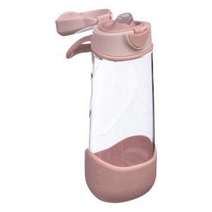 Large Kids Sport Spout Water Bottle by Bbox - 600ml Drink Bottle - Blush Crush