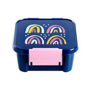 The Little Lunchbox Co: Blue Rainbow Leakproof Bento Style Kids Snack Box - 2 Compartment