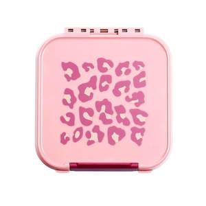Pink Leopard Leakproof Bento Style Kids Snack box with 2 Compartments