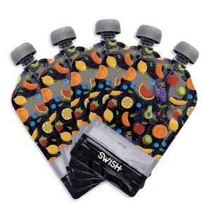 Swish Reusable Food Pouches 140ml Fruit - 5 Pack