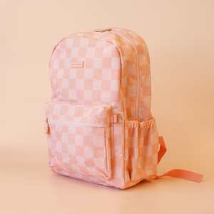 Kids Backpack - Peach Check