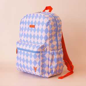 Back To School: Kids Backpack - Blue Diamonds