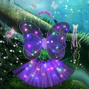 Frontpage: 20 LED  Light up Fairy Costume Set Purple