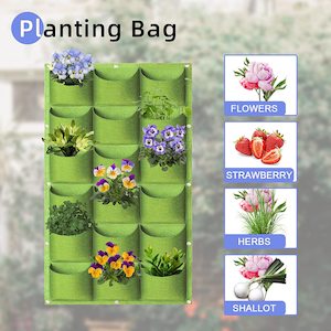 18 Pockets Hanging Planter Bags Vertical Wall Mounted Plant Planting Grow Bags