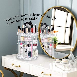360-Degree Rotating Cosmetics Makeup Organizer