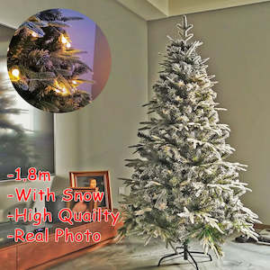 *CLEARANCE* Christmas Tree Artificial Xmas Pine Tree WITH SNOW 180cm