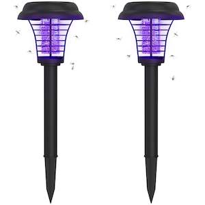 Garden: Solar Powered Garden Lawn LED Mosquito Killer Light - 2 pack