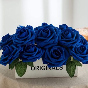 25pcs Artificial Flower Rose Decorated Rose Flower - Blue