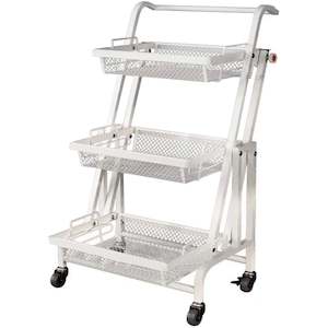 3-Tier rotating Serving Cart white