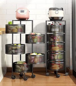 Kitchen: Kitchen Storage Trolley Shelf 5 Tier Cycle Metal