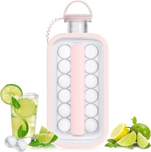 Sports: 17 Pcs Portable Ice Maker Bottle Pink