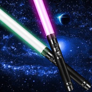 Toys: Lightsaber Metal Rechargeable LED Sword with 7 RGB Colors Changeable and Sound Fonts - Single-Bladed