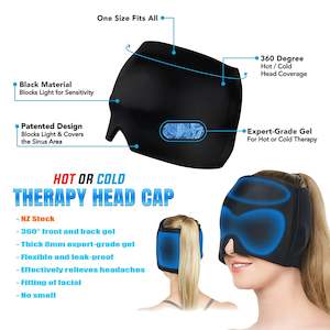 Beauty: Double Form Fitting Head Gel Ice Cap, Cold Therapy  Ice Head Wrap Ice Pack Mask, Cold Cap, Migraine Relief Cap