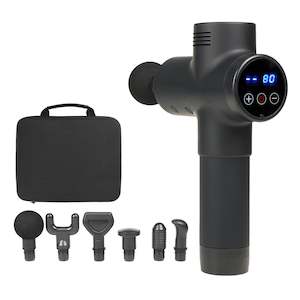 Beauty: Premium Percussion Massage Gun - 30 Speeds - 6 Heads - Extra Quiet