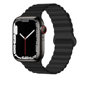 Electronics: Magnetic Silicone Apple Watch Band Black 42mm/44mm/45mm