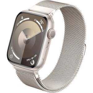 Electronics: Stainless Steel Milanese Loop Apple Watch Band Starlight 42mm 44mm 45mm 49mm