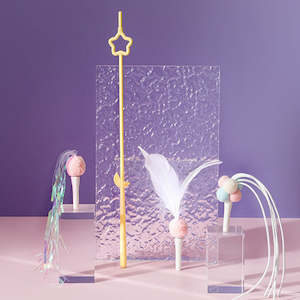 Pet Wand Toy Cartoon Type Cat Teaser Stick Pet 3 in 1 Cat Teaser Purple