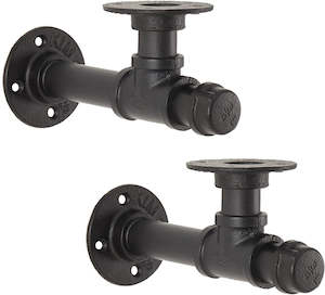 Vintage Wall Mounted Shelf Supporter Pipe Rack 25.5cm 2pcs