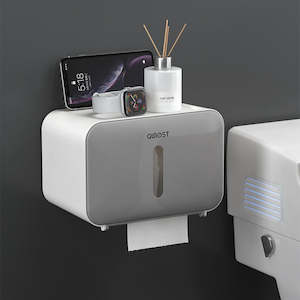 Bathroom: Toilet Paper Holder with Shelf