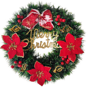 Christmas: Christmas Wreath, Artificial Christmas Wreath for Front Door D